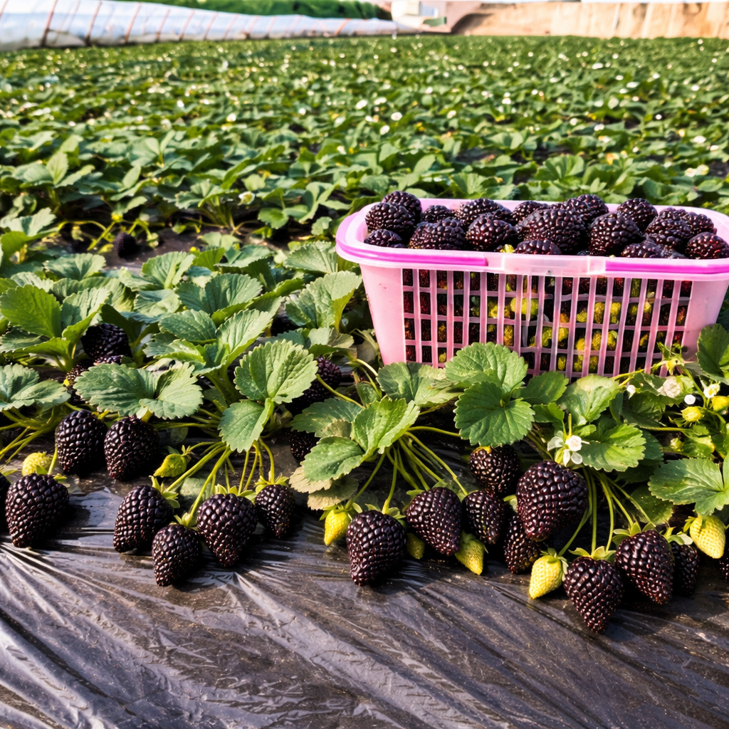 🍓🍓Giant Black Diamond Strawberry – Sweet, delicious, nutritious, and easy to grow at home.