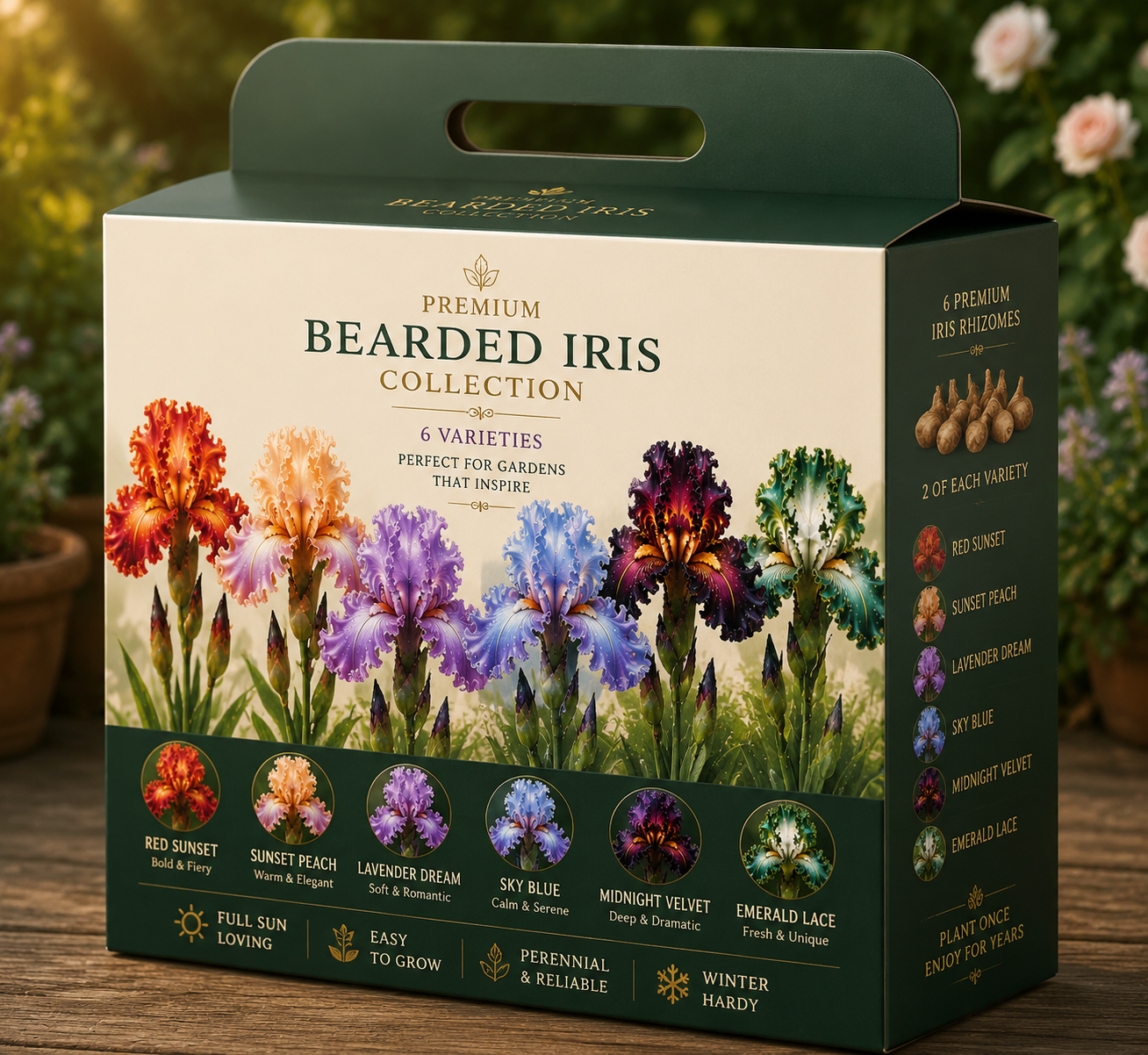 🏠🌸 Premium Bearded Iris Collection 🌿 Stunning Blooms, Easy to Grow