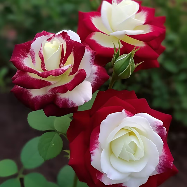 This Rose Doesn’t Look Real… But It Is ❤️🤍 Two Colors. One Breathtaking Bloom.