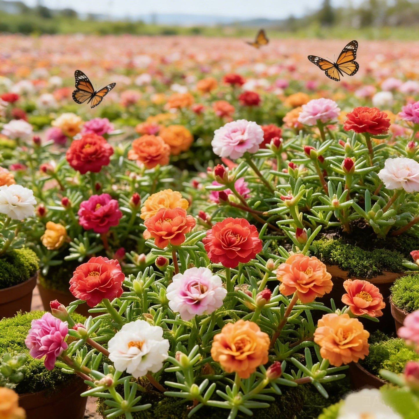 🌸 Double Delight Moss Rose Seeds – 🌿 Perennial / Giant Blooms / No-Fuss Growth