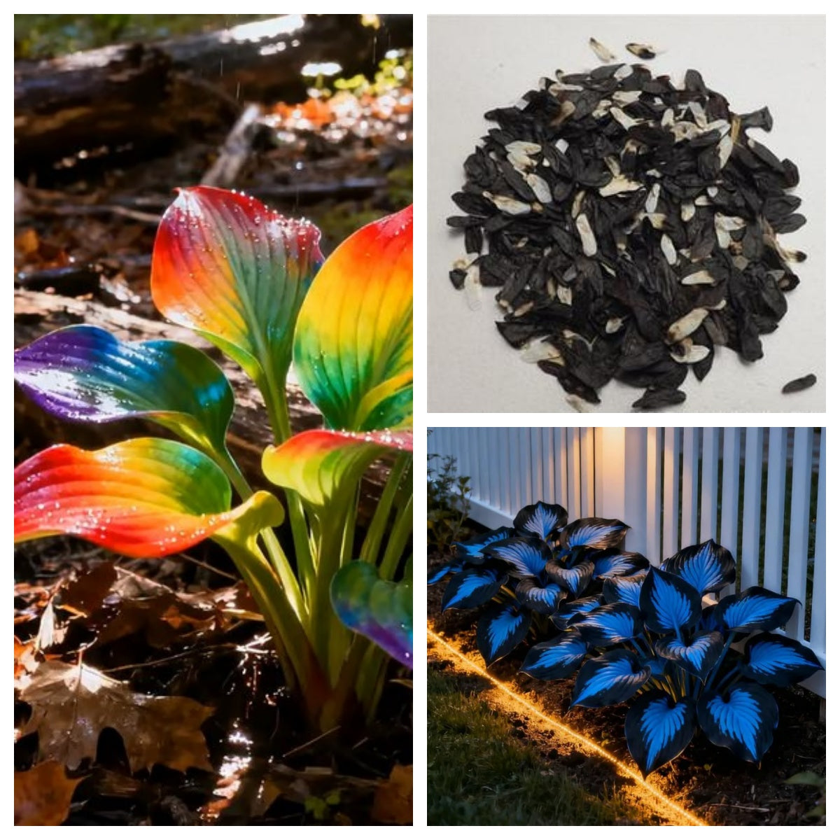 🌈 Rainbow Leaves 🌌 Midnight Blue (200/1000/2000 Seeds)