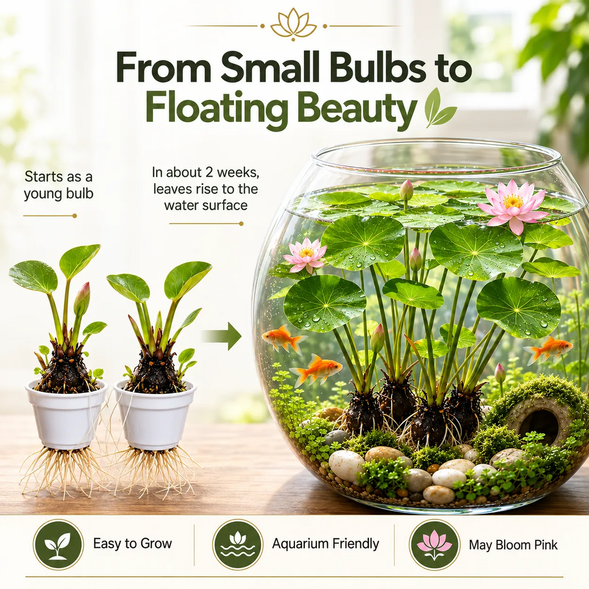 🌿🐟Grow Your Own Colorful Hydroponic Lotus! 🌸🔥 From Aquarium to Underwater Paradise!