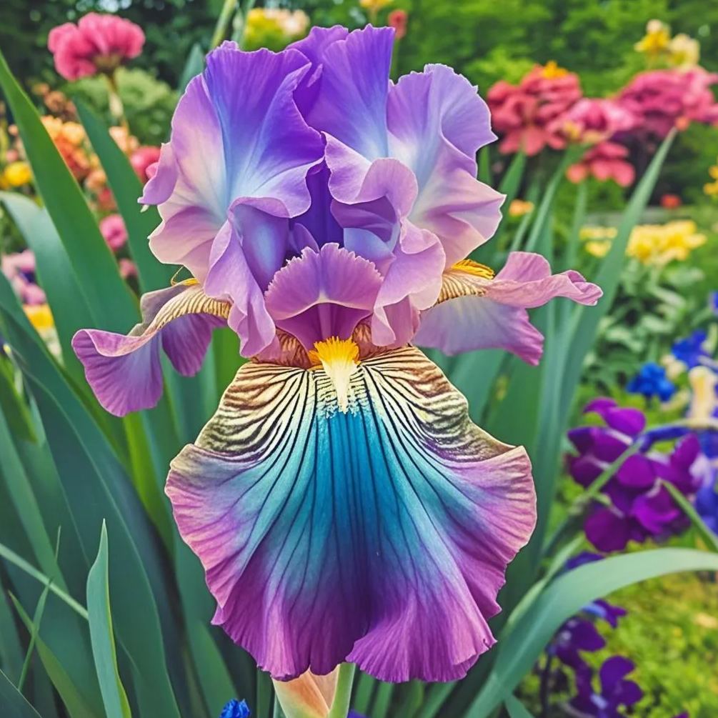 ‎⚘ ﹏Tall Bearded Iris with Bold, Elegant Blooms