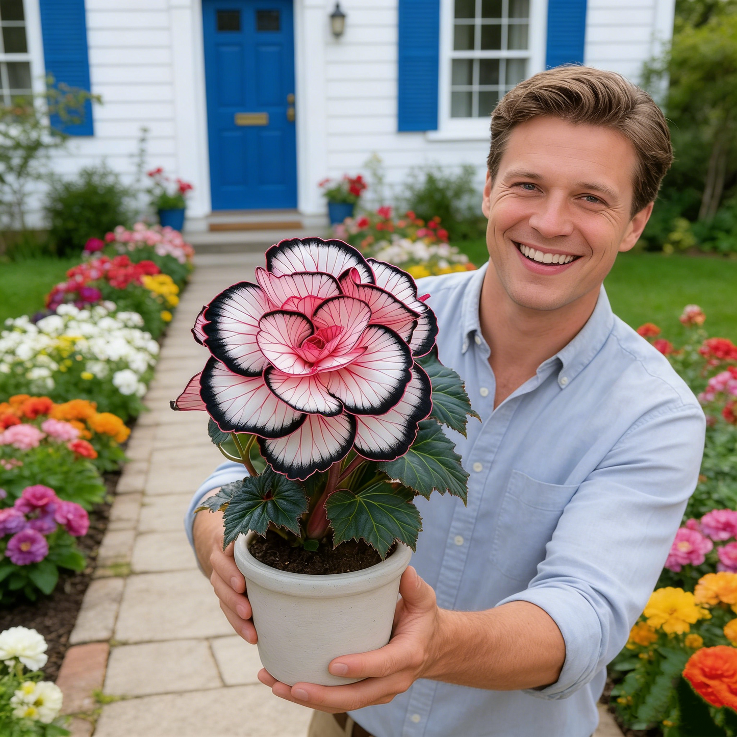 Painted Begonia 🫧☘️Pot Plant, Interior Design, Low Maintenance🍃🌺