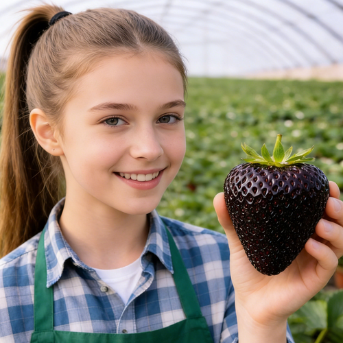 🍓🍓Giant Black Diamond Strawberry  – Sweet, delicious, nutritious, and easy to grow at home.
