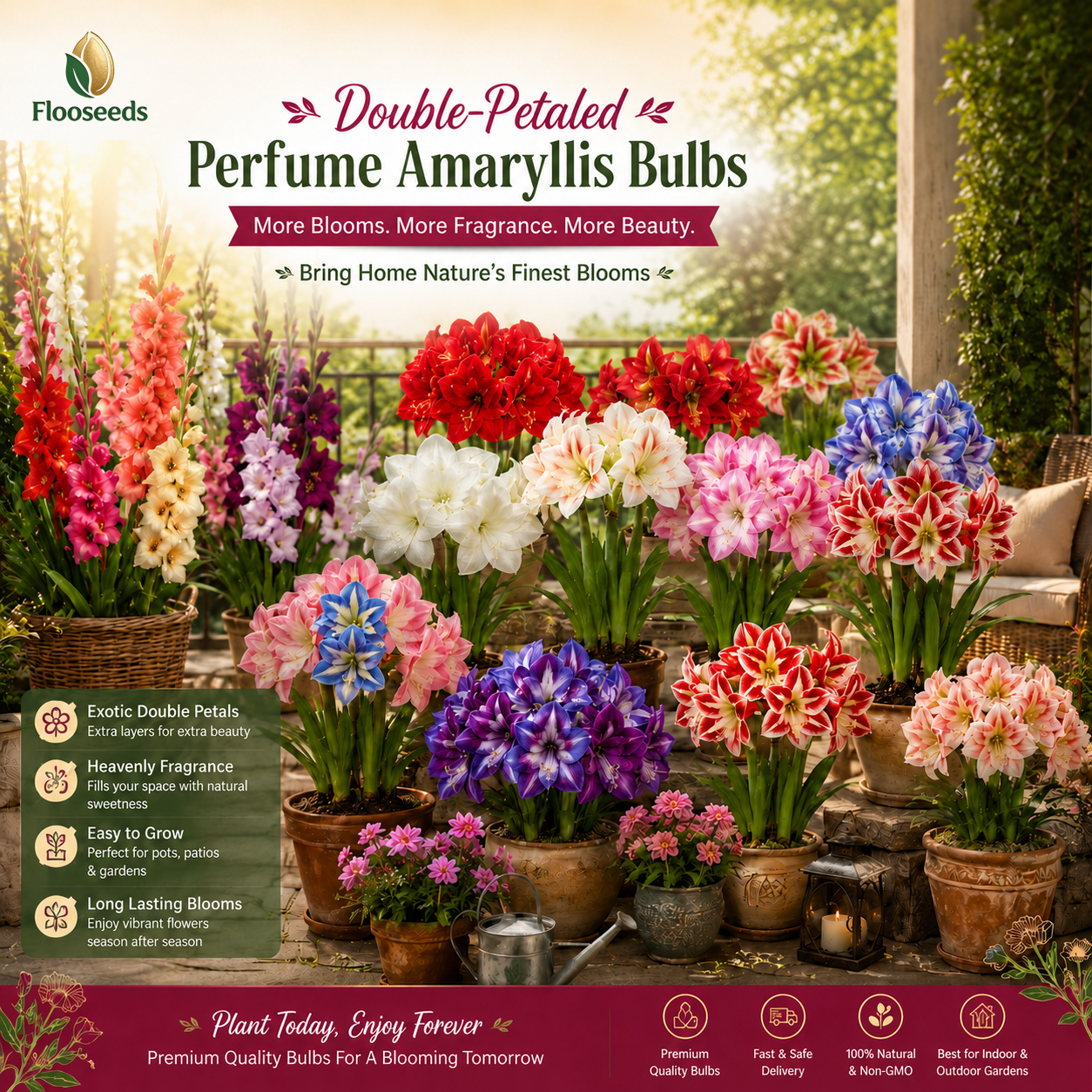🔥 Limited-Time Offer 🌺 Rare Double-Petaled Perfume Amaryllis – Giant Fragrant Blooms All Winter Long ❄️