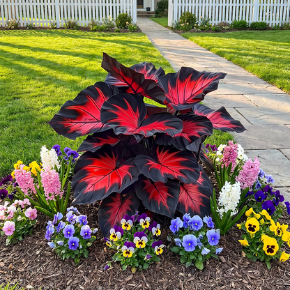 🔥 Premium Giant Caladium Bulbs 🌿🌈 Easy Care & Cold Hardy &Giant Leaves