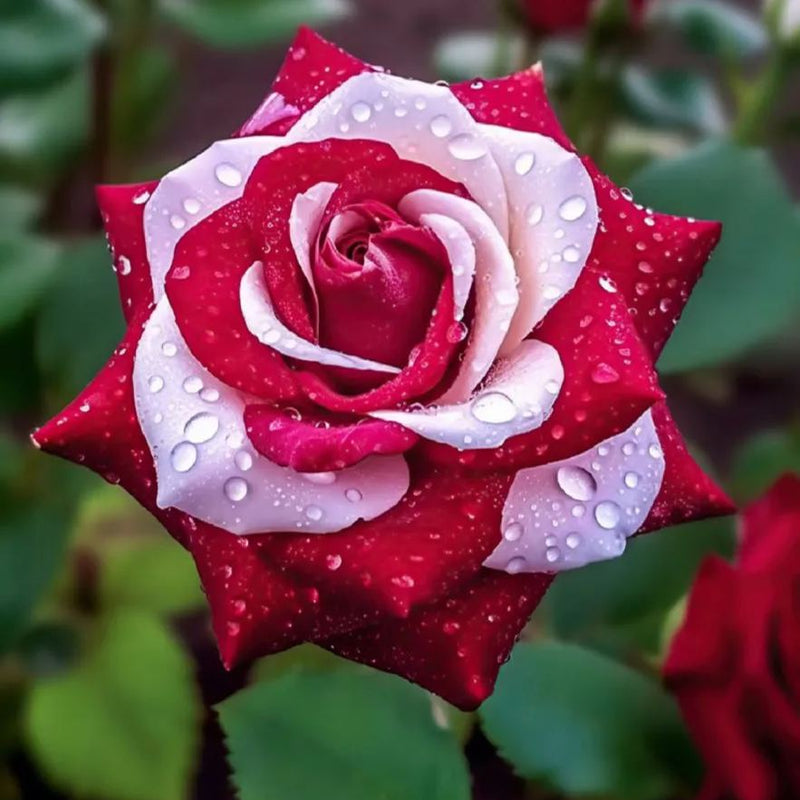 This Rose Doesn’t Look Real… But It Is ❤️🤍 Two Colors. One Breathtaking Bloom.
