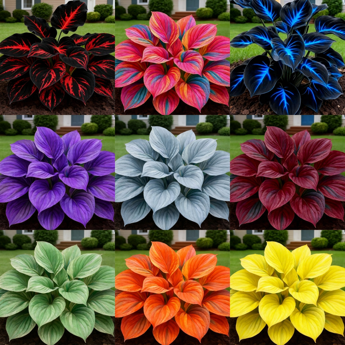 🔥Rare Dark Blue Flame Hostas Seeds🌌 Glow in the Day & Night Garden Magic
