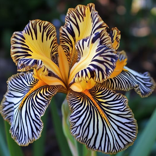 💐Zebra Stripes Iris (Iris Germanica) – A Bold, Striped Beauty