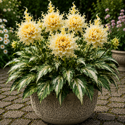 🤗🌸 Variegated Dahlia Bulbs 🌿💥 Stunning Multi-Color Blooms, Easy to Grow