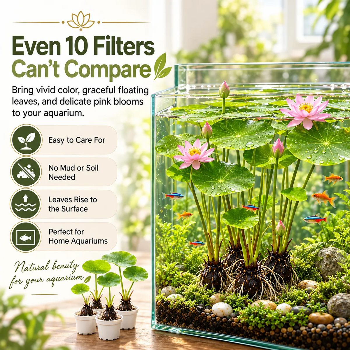 🌿🐟Grow Your Own Colorful Hydroponic Lotus! 🌸🔥 From Aquarium to Underwater Paradise!