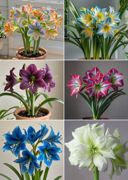 Big blooms • Easy care • Unique colors🏠🌈Exotic Rare Amaryllis Bulbs for Stunning Spring Flowers🌼