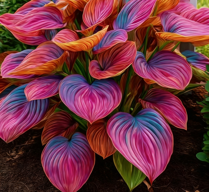 🔥Rare Dark Blue Flame Hostas Seeds🌌 Glow in the Day & Night Garden Magic