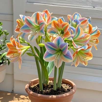 Big blooms • Easy care • Unique colors🏠🌈Exotic Rare Amaryllis Bulbs for Stunning Spring Flowers🌼