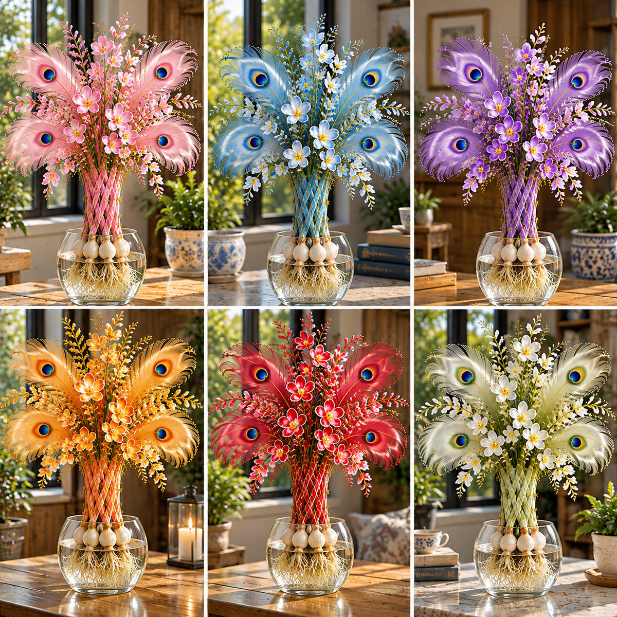 🏠🤗 Rare Hydroponic Peacock Feather Hosta Bulbs💥 Stunning Colors That Brighten Any Space!