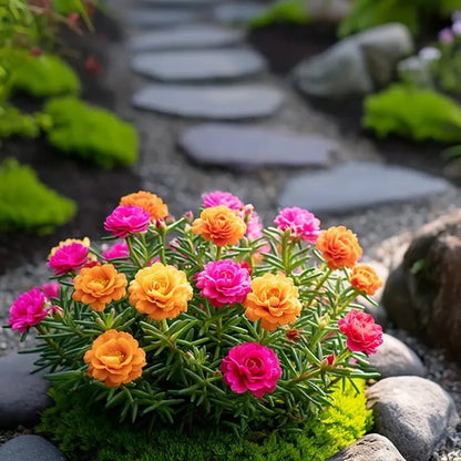 🌸 Double Delight Moss Rose Seeds – 🌿 Perennial / Giant Blooms / No-Fuss Growth