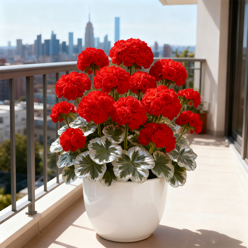  🌺•Geranium seeds, double-flowered flowers/silver-edged leaves