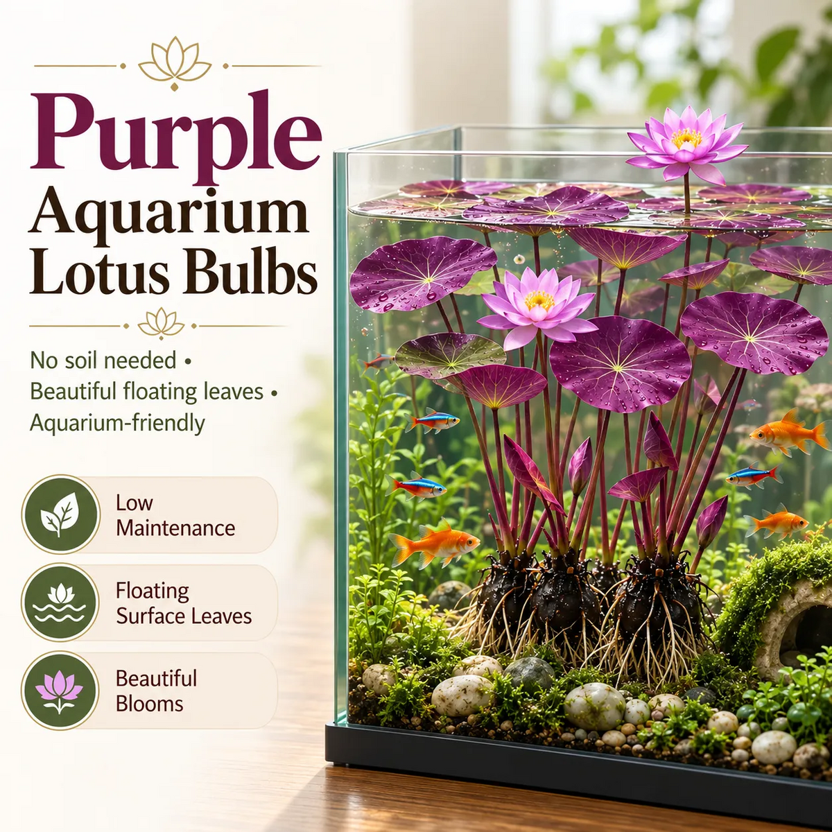 🌿🐟Grow Your Own Colorful Hydroponic Lotus! 🌸🔥 From Aquarium to Underwater Paradise!