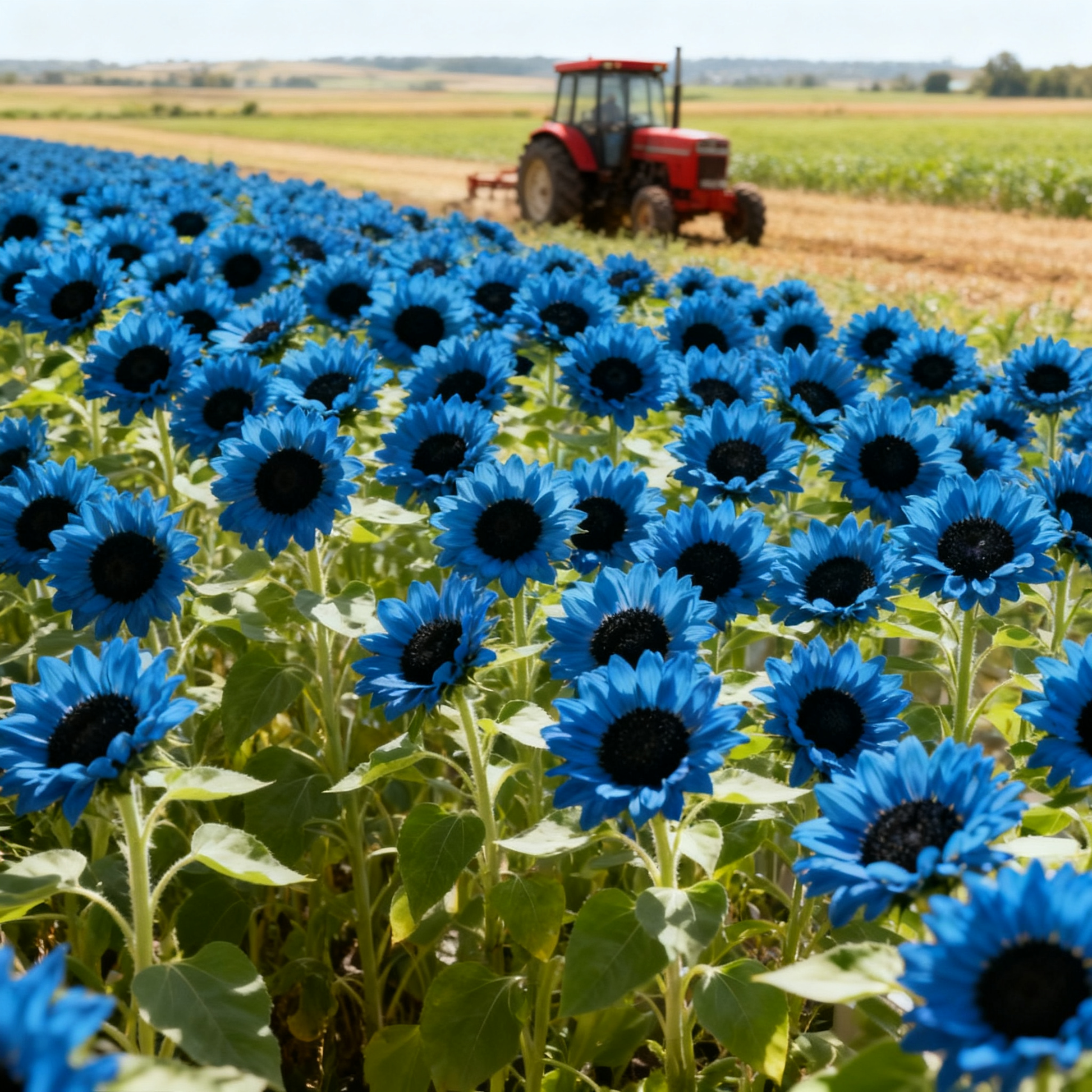 blue sunflower seeds for planting 💙 Bright Blue Sunflower Seeds 🌻 Rare Color, Eye-Catching Garden Blooms – flooseeds