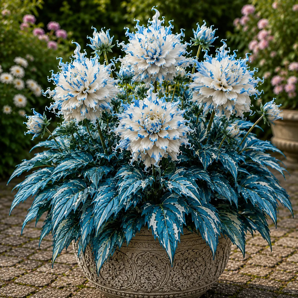 🤗🌸 Variegated Dahlia Bulbs 🌿💥 Stunning Multi-Color Blooms, Easy to Grow