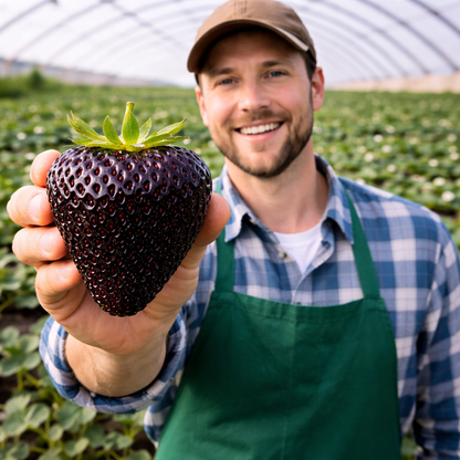 🍓Juicy Giant Black Diamond Strawberry, Grow Your Own Healthy Fruits