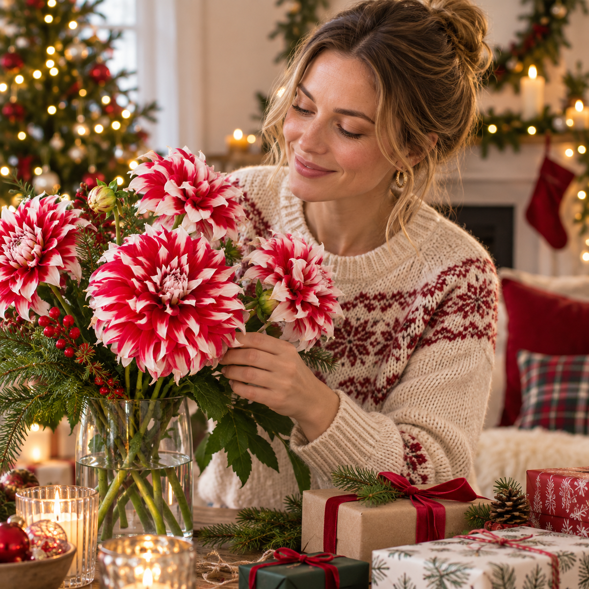 🎅🌸  'Santa Claus' Dahlia Bulbs