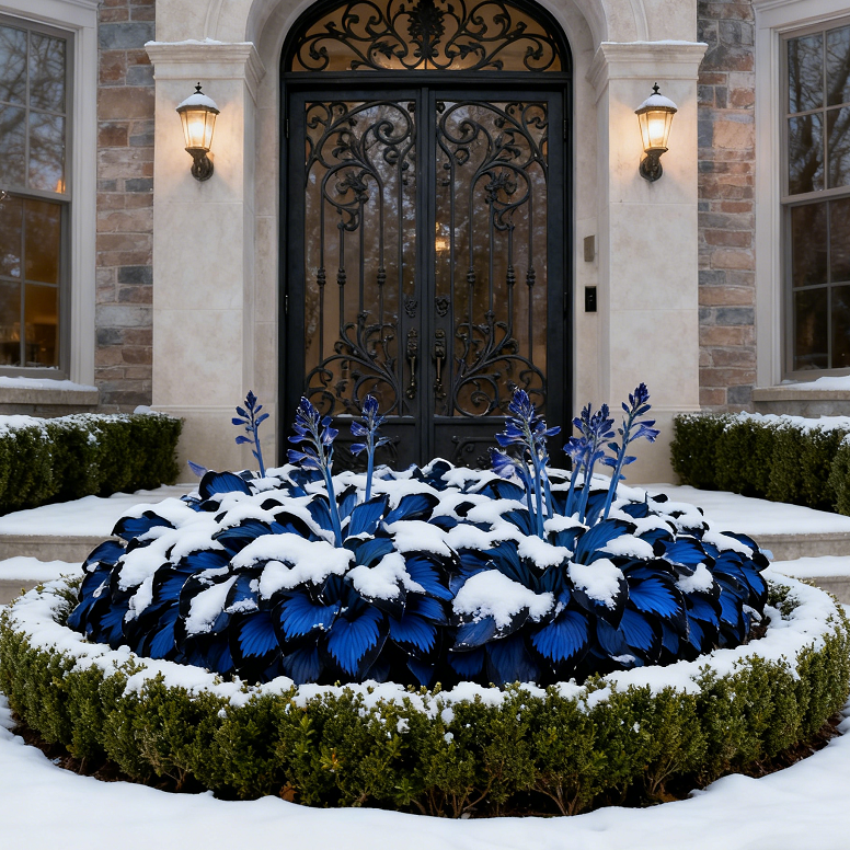 🔥Midnight Blue Hosta Bulbs 🪴 Deep Blue Foliage, Easy to Grow