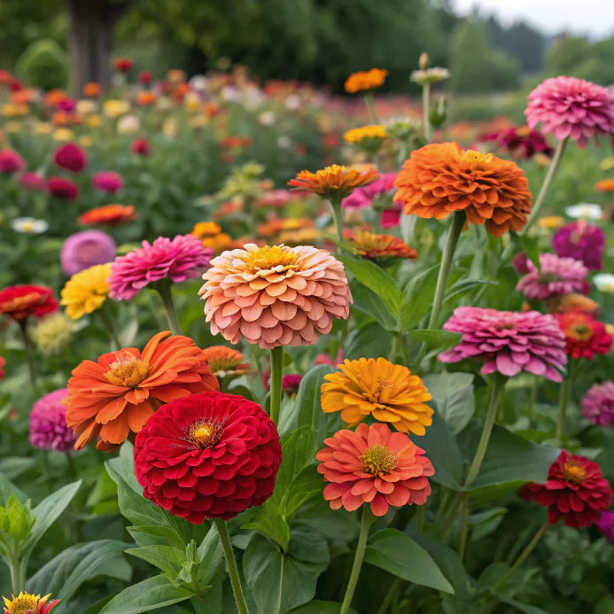 🦋 Easy Double Zinnia Seeds – Massive Colorful Blooms in Just Weeks 🌸✨