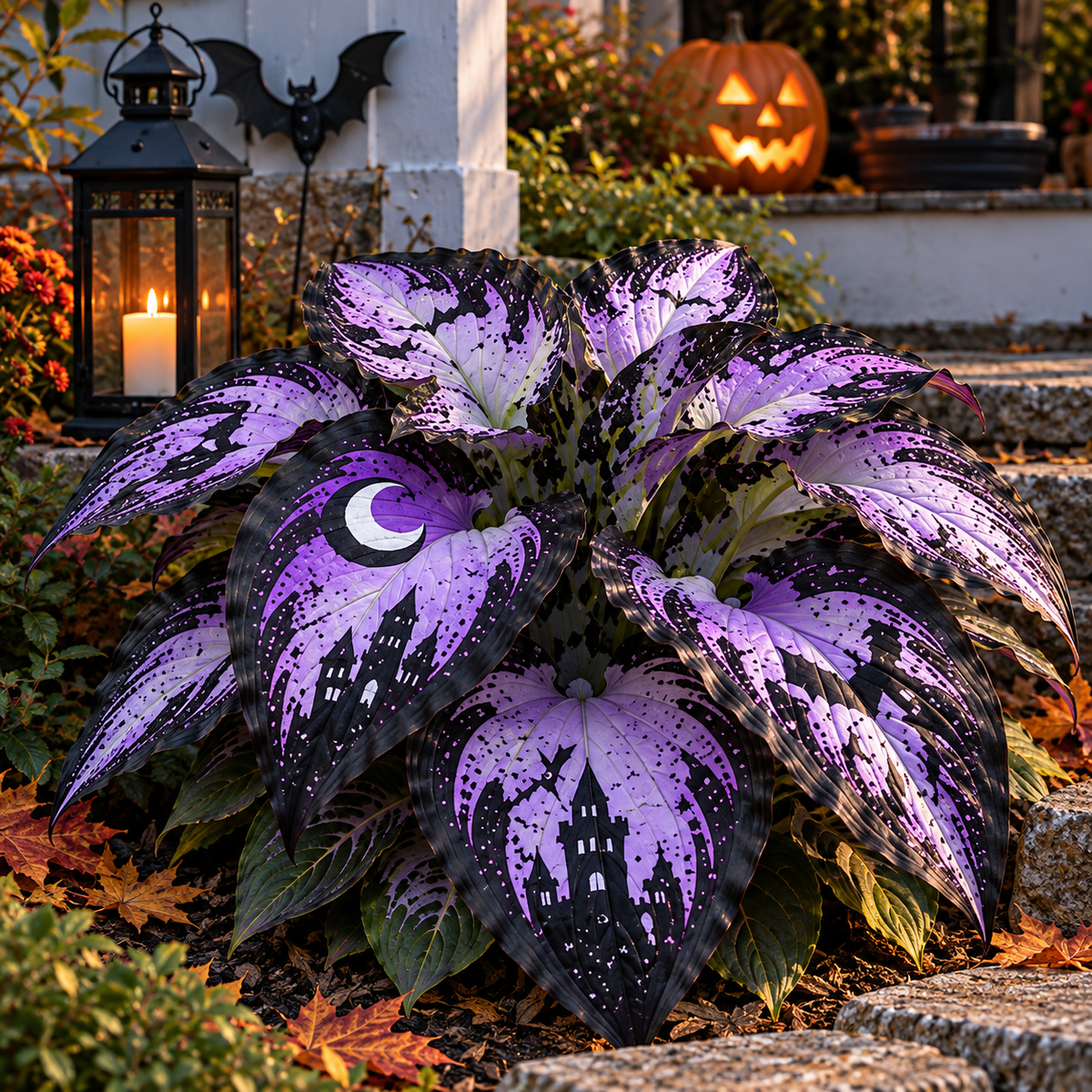 🎃👻 Halloween Haunted Hosta Bulbs – 6 Spooky Foliage Designs for a Magical Halloween Garden