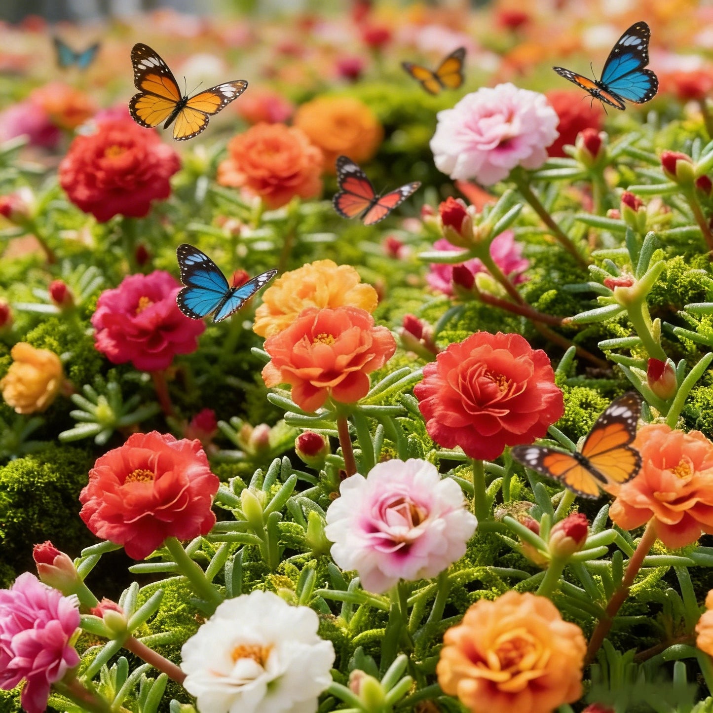 🌸 Double Delight Moss Rose Seeds – 🌿 Perennial / Giant Blooms / No-Fuss Growth