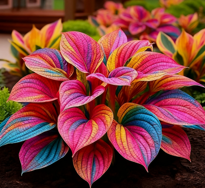🔥Rare Dark Blue Flame Hostas Seeds🌌 Glow in the Day & Night Garden Magic