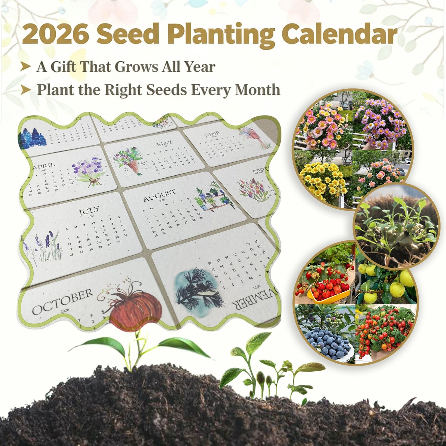 📅🌱2026 Eco-friendly Portable Seed Calendar