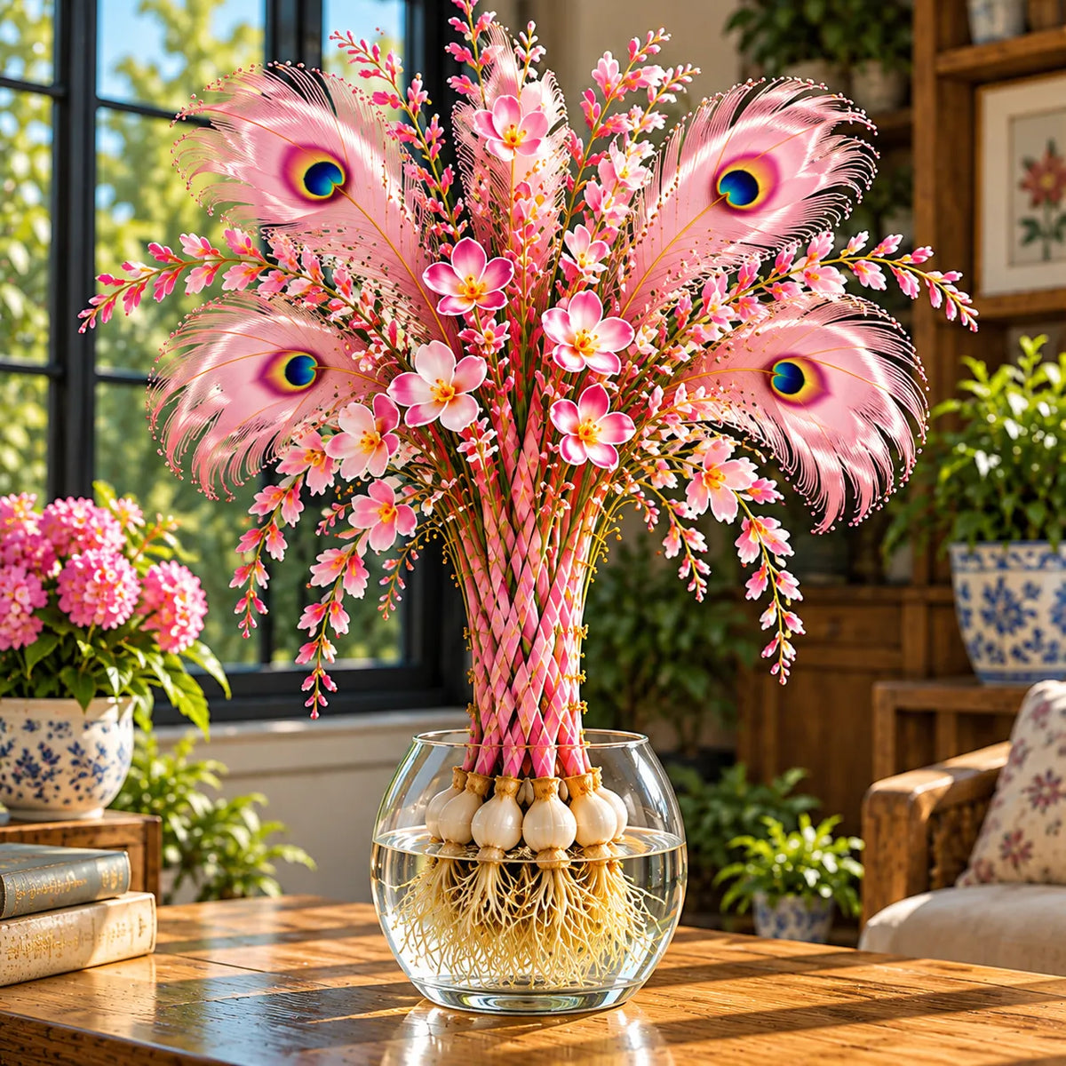 🏠🤗 Rare Hydroponic Peacock Feather Hosta Bulbs💥 Stunning Colors That Brighten Any Space!