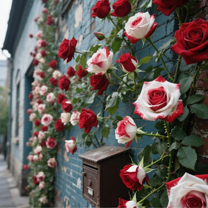 🤗🌹Rare Twin Red White Rose Seeds  – Stunning Garden Blooms, Easy to Grow🌱👩🏻‍🌾