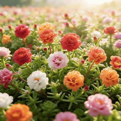 🌸 Double Delight Moss Rose Seeds – 🌿 Perennial / Giant Blooms / No-Fuss Growth