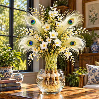 🏠🤗 Rare Hydroponic Peacock Feather Hosta Bulbs💥 Stunning Colors That Brighten Any Space!